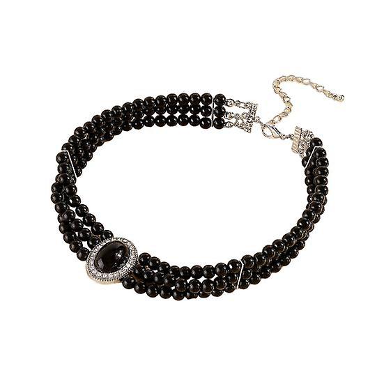 Style Multi Layer Faux Perles Collier Ras de Cou Élégant Simple Déclaration