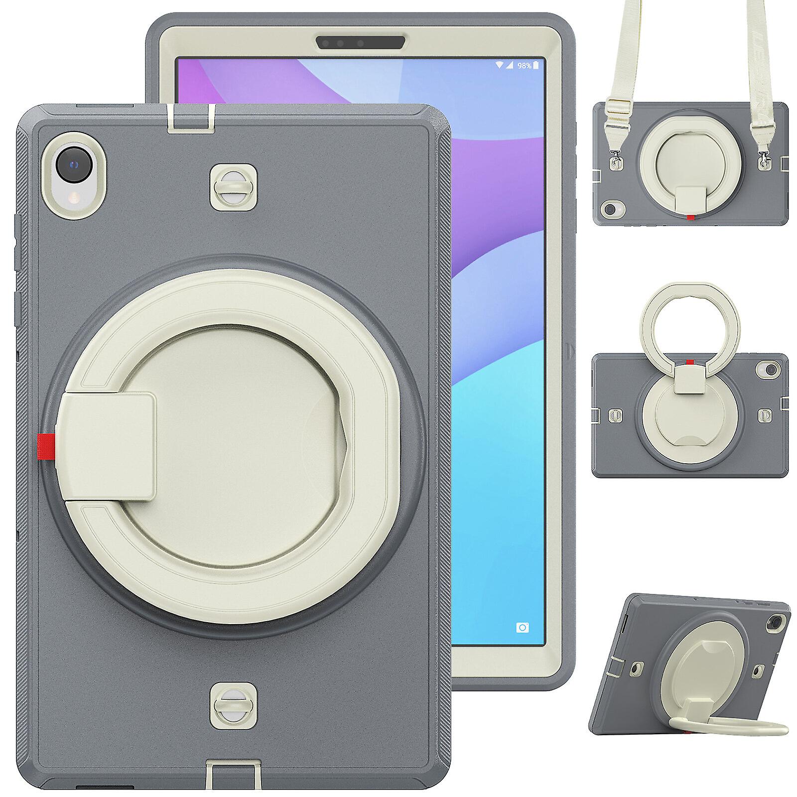 Case for Lenovo M10 2Nd Gen 2020 with 360 Rotating Handle Stand and Adjustable Shoulder Strap, Gray