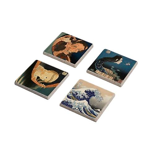 Katsushika Hokusai Design Stone Coasters Set