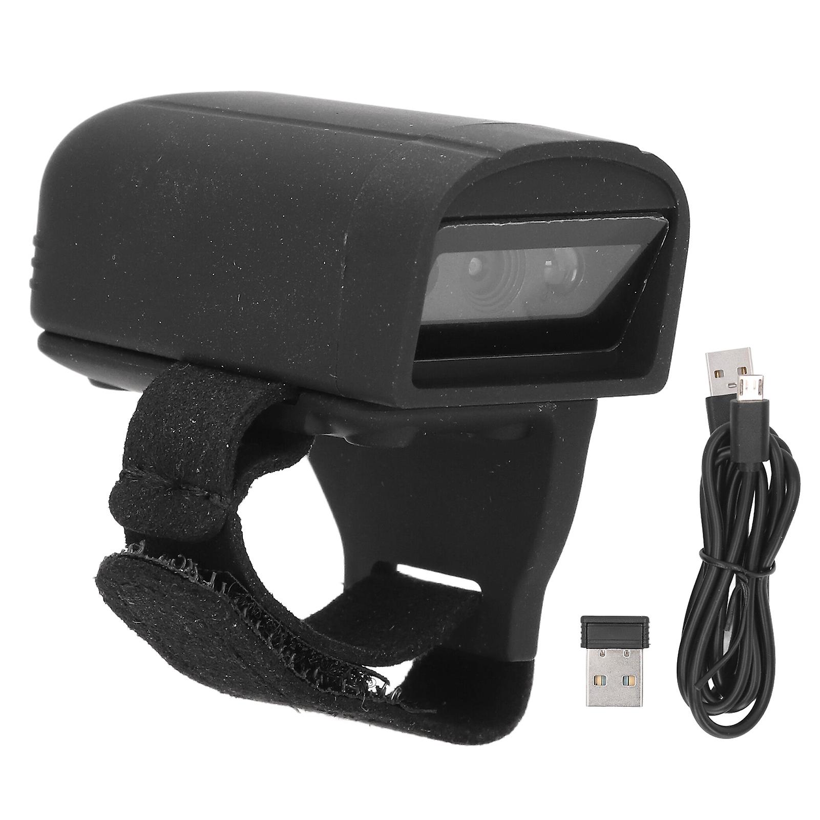 Ring Barcode Scanner, 1D 2D 2.4G Wireless Bluetooth CCD Red LED Finger Barcode Scanning Tool Built in Battery for Tablet iPhone