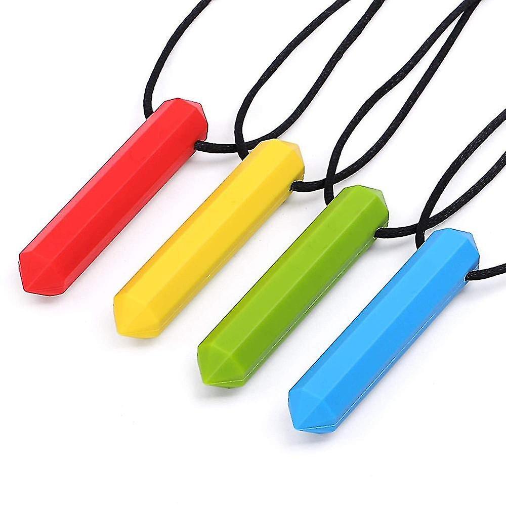 4 Pieces Chew Necklaces Best Chew Necklaces for Children with Autism Durable and Strong Silicone Che