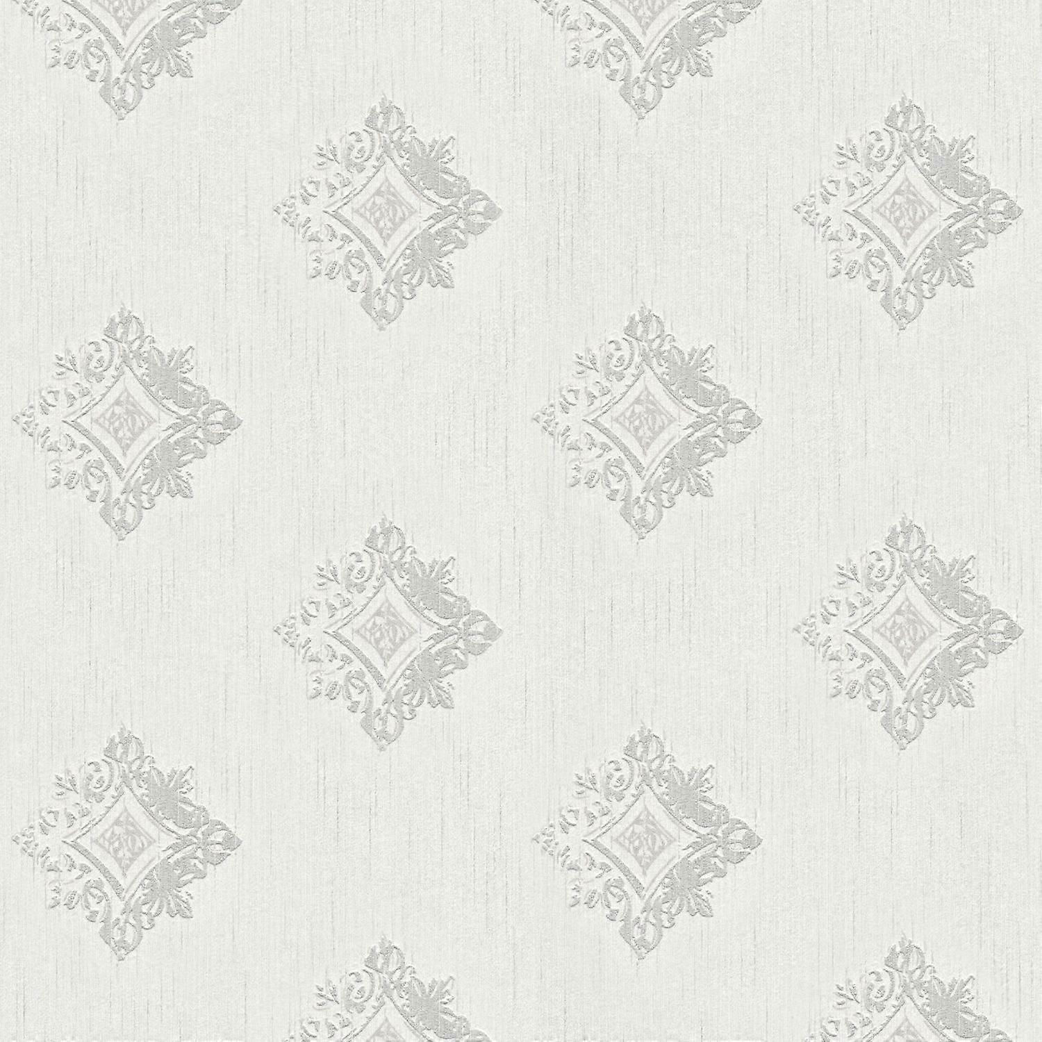 Barok behang Profhome 962001-GU textiel behang gestructureerd in barok stijl mat beige grijs 5,33 m2