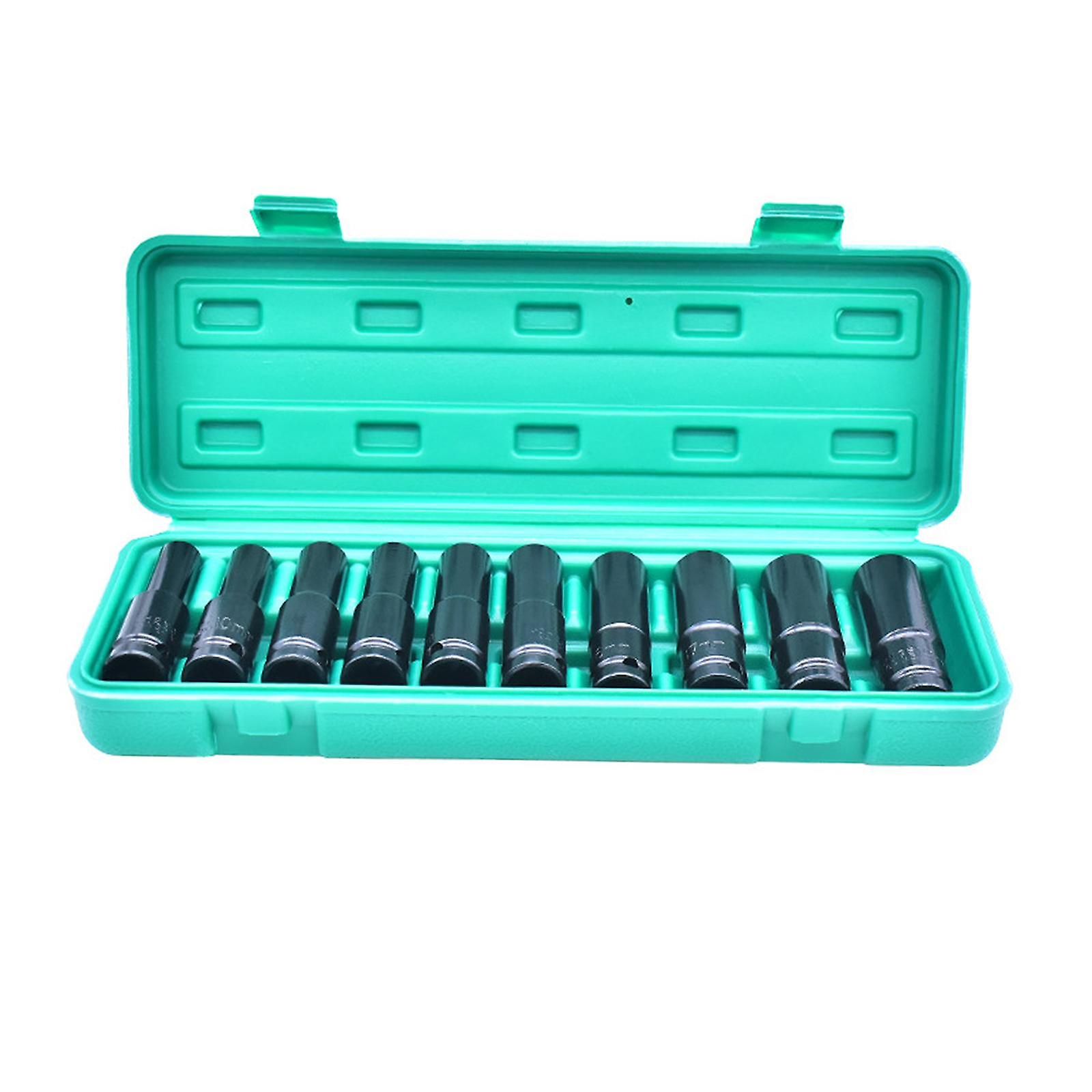 10x 1/2" Drive Impact Socket Set 8mm-19mm Portable for Pneumatic Wrench