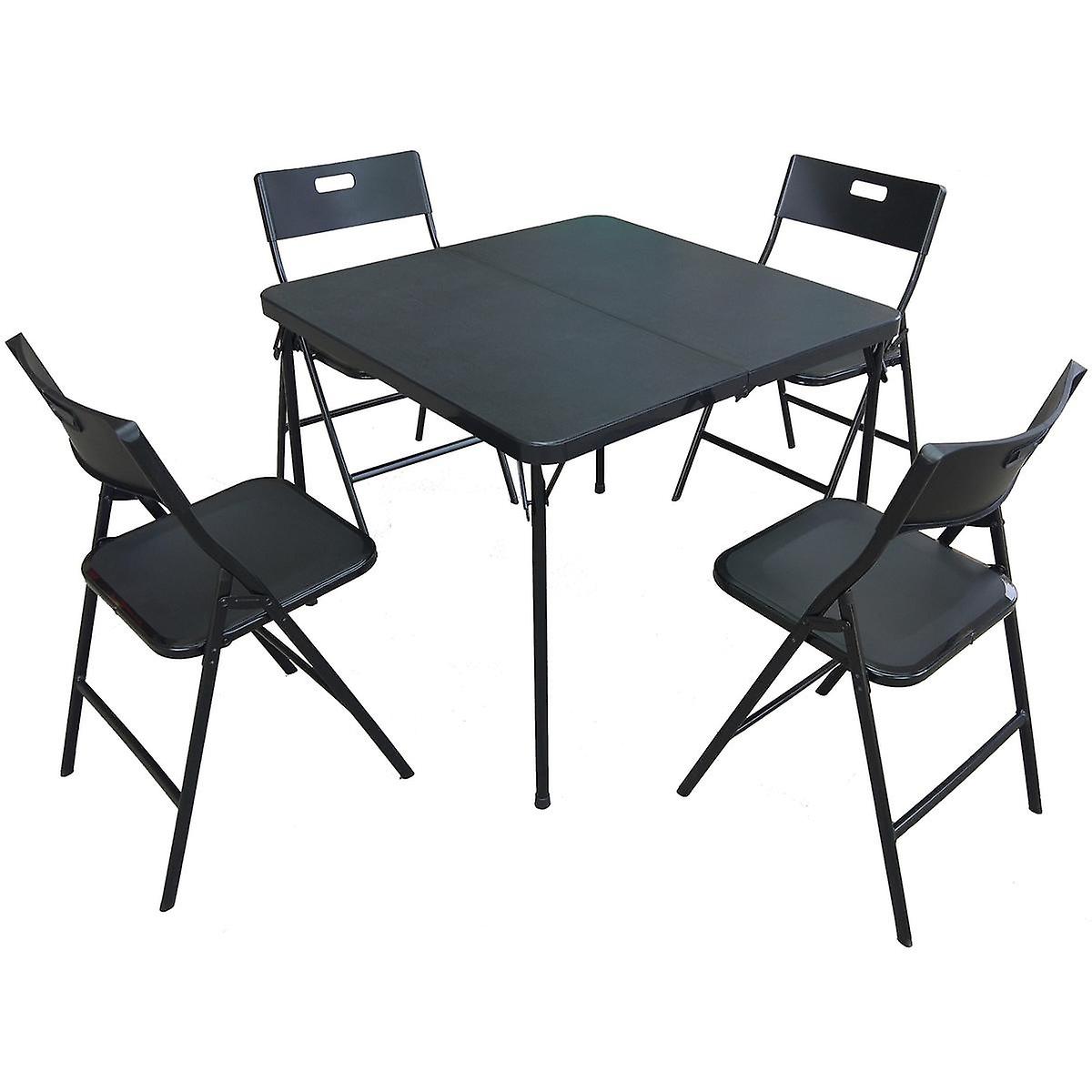 Set de camping - 4 chaises - Valise compacte - Noir
