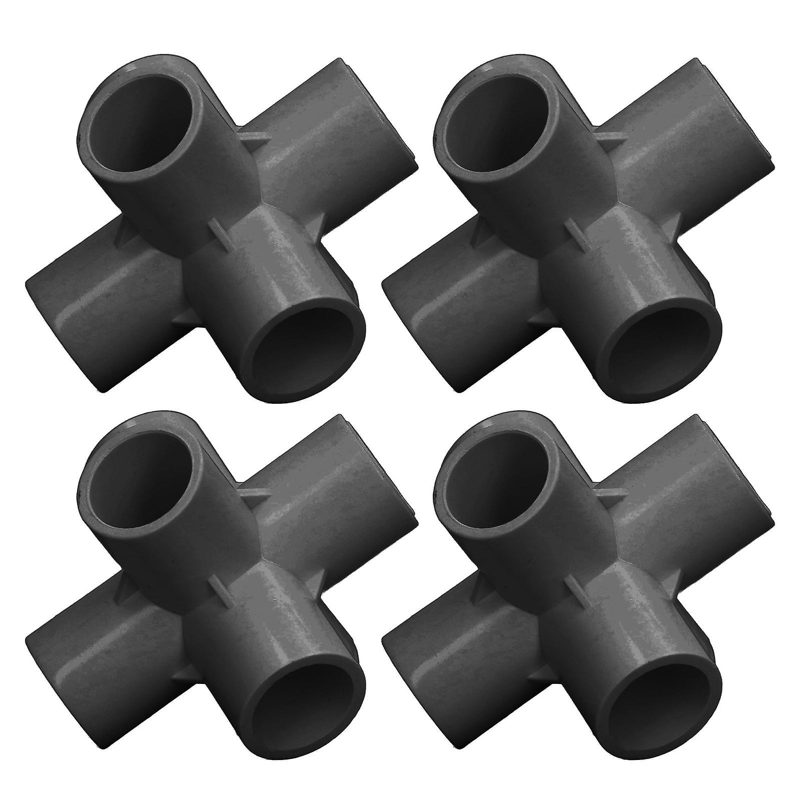 10PCS 25mm PVC 6ウェイパイプコーナーエルボフィッティングブラック