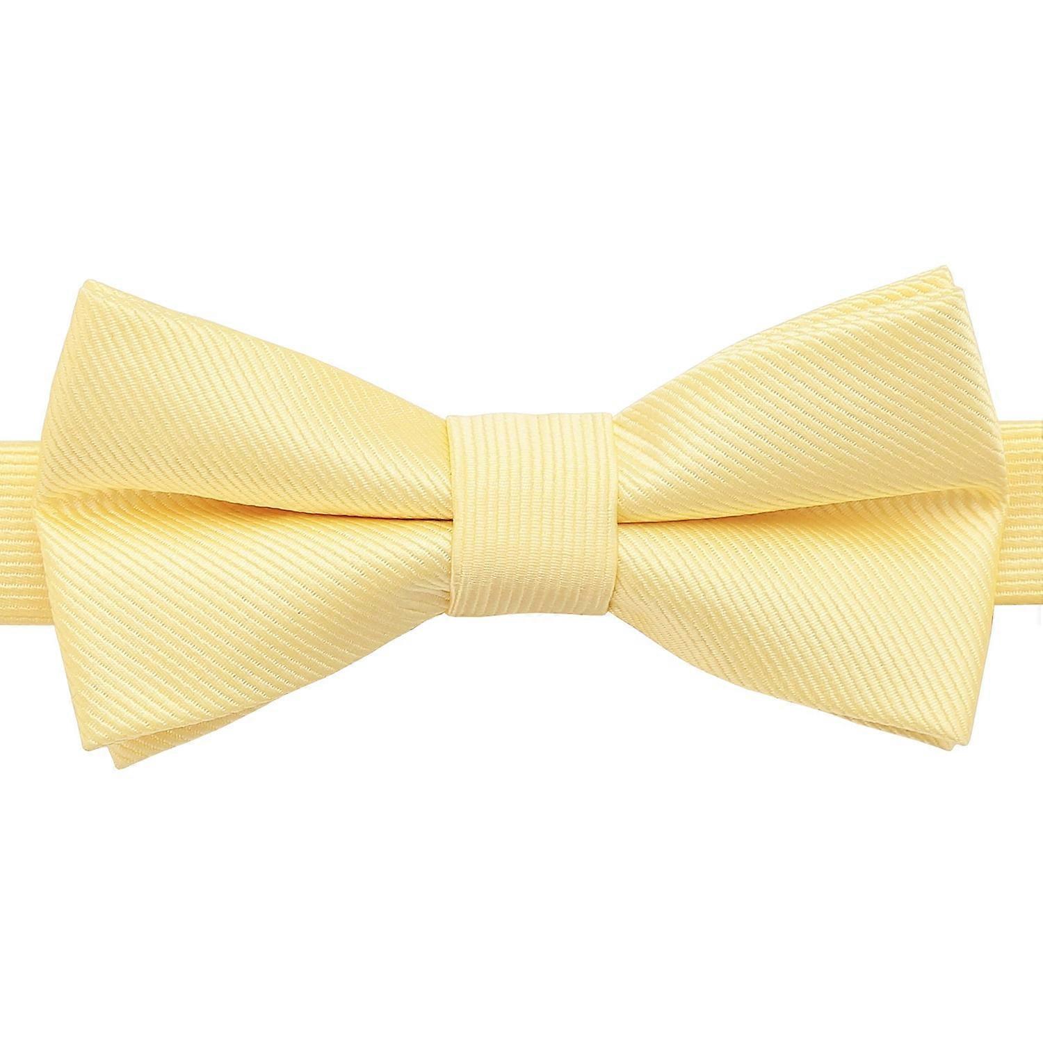 Daffodil Yellow Plain Twill Pre-Tied Bow Tie for Boys