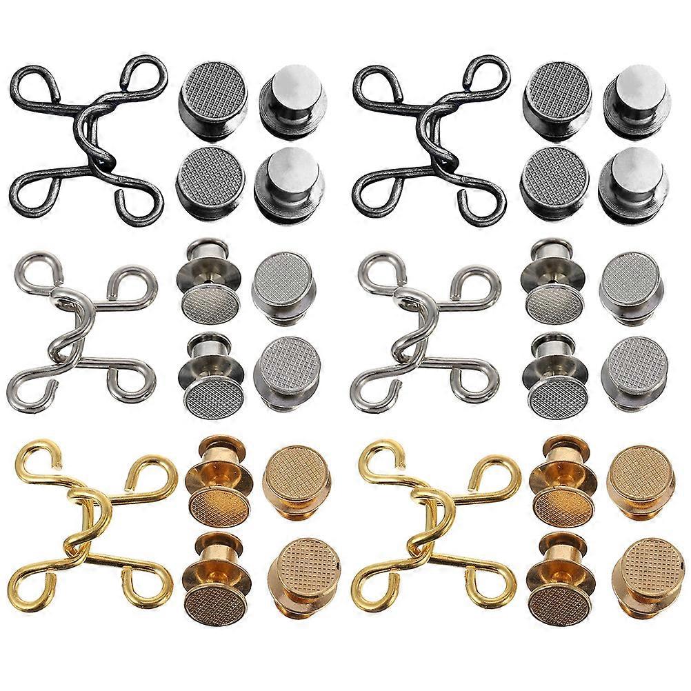 6 Sets of Detachable and Adjustable Waist Buckles Adjustable Waist Buckle Extender Set