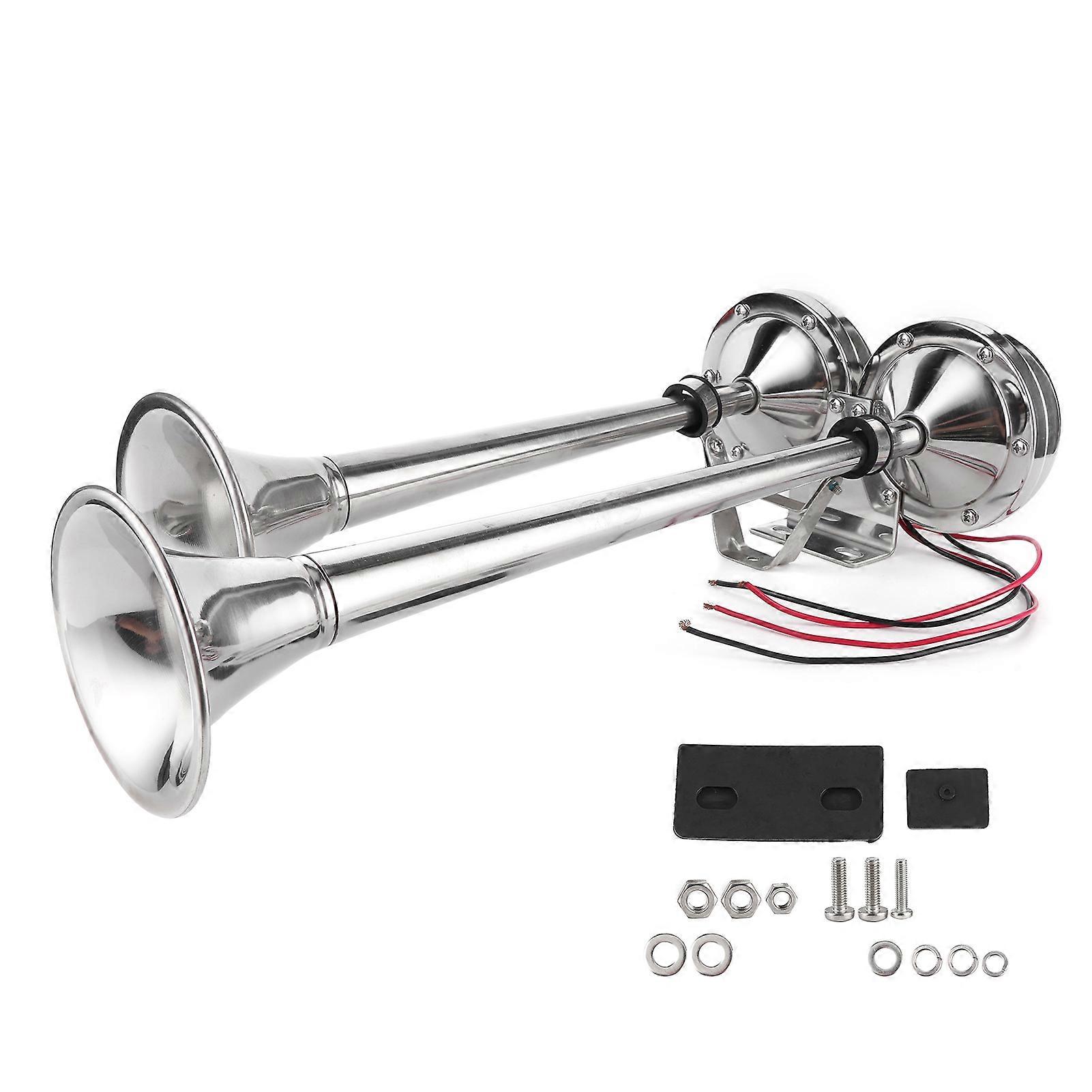 125db المزدوج البوق 12V صغيرة الحجم الفولاذ المقاوم للصدأ الكهربائية القرن البحرية الصف 380Hz قارب