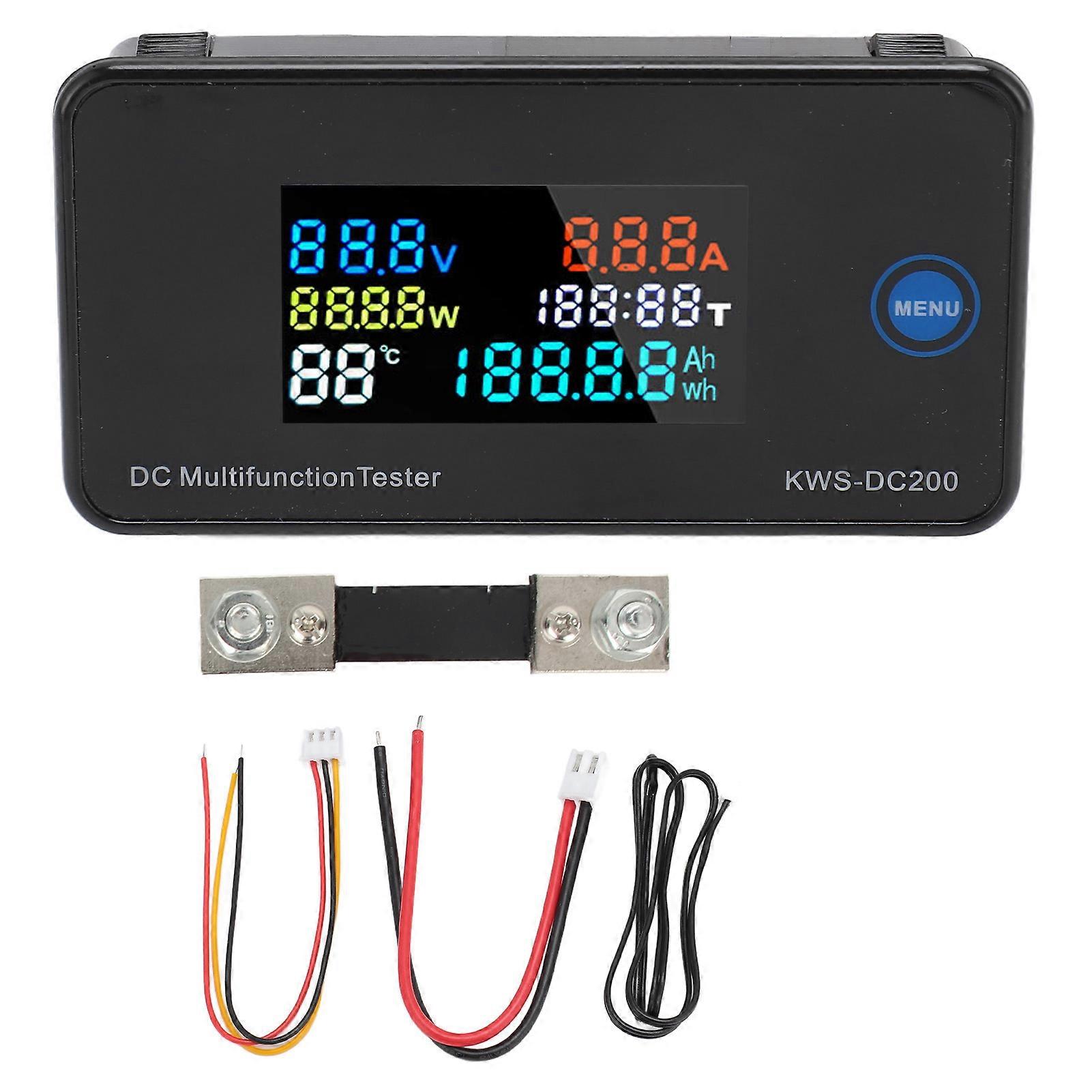 DC Digital Voltmeter Ammeter DC200 50A LCD Color Display 7 in 1 Multifunction DC Multimeter Tester for Factory Laboratory