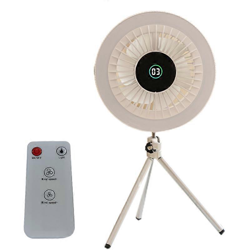 LED Tripod Mini Fan 4000mAh Rechargeable Remote Cooler Fan for Desktop Table