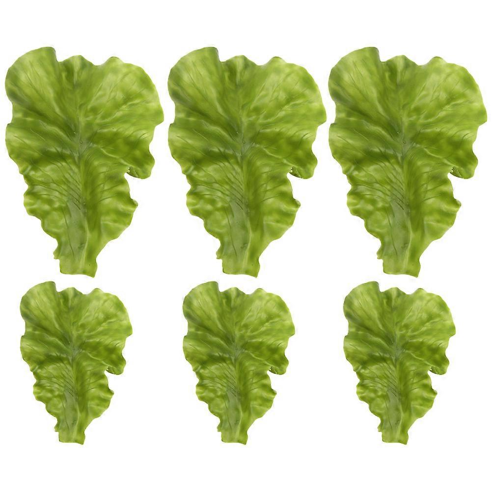 6pcs Künstlicher Gemüsesalat Blattsimulation Salatblätter Gefälschtes lebensechtes Gemüsemodell-Dekor