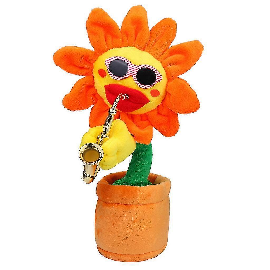 Singing And Dancing Flower With Saxophone Plush Funny Electric Toy