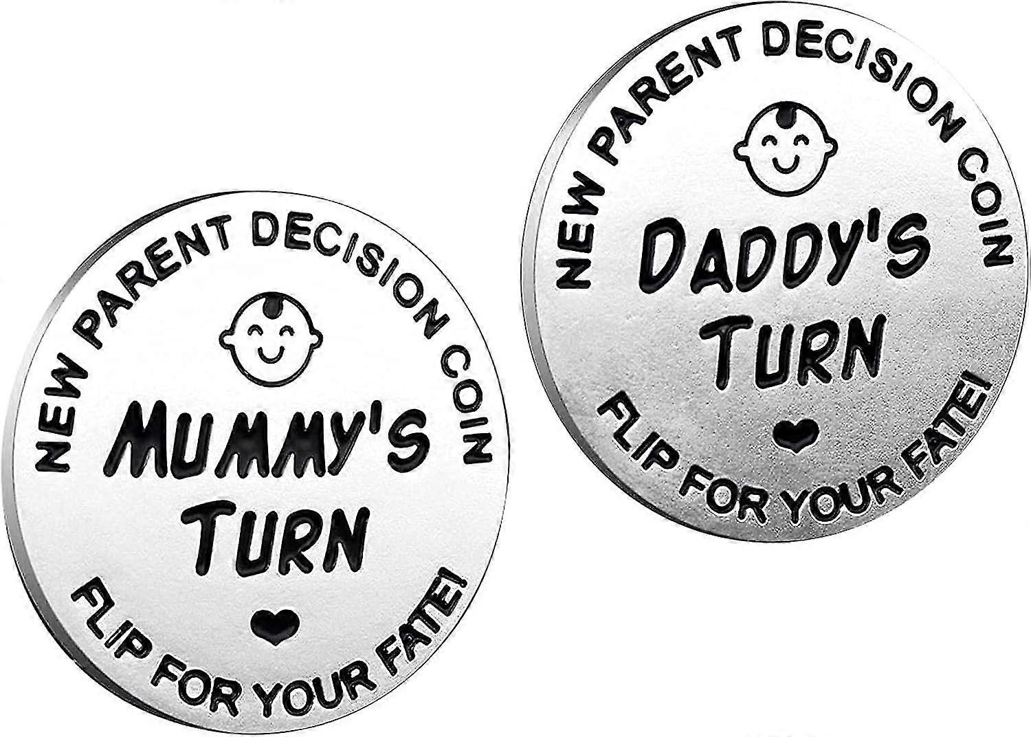 عملة قرار الآباء الجدد ، هدايا الأطفال حديثي الولادة ، FlipCoinDecision ، FunnyDecisionCoinforNewParents ، عملات تذكارية من الفولاذ المقاوم للصدأ ، هدية دش Aby ل