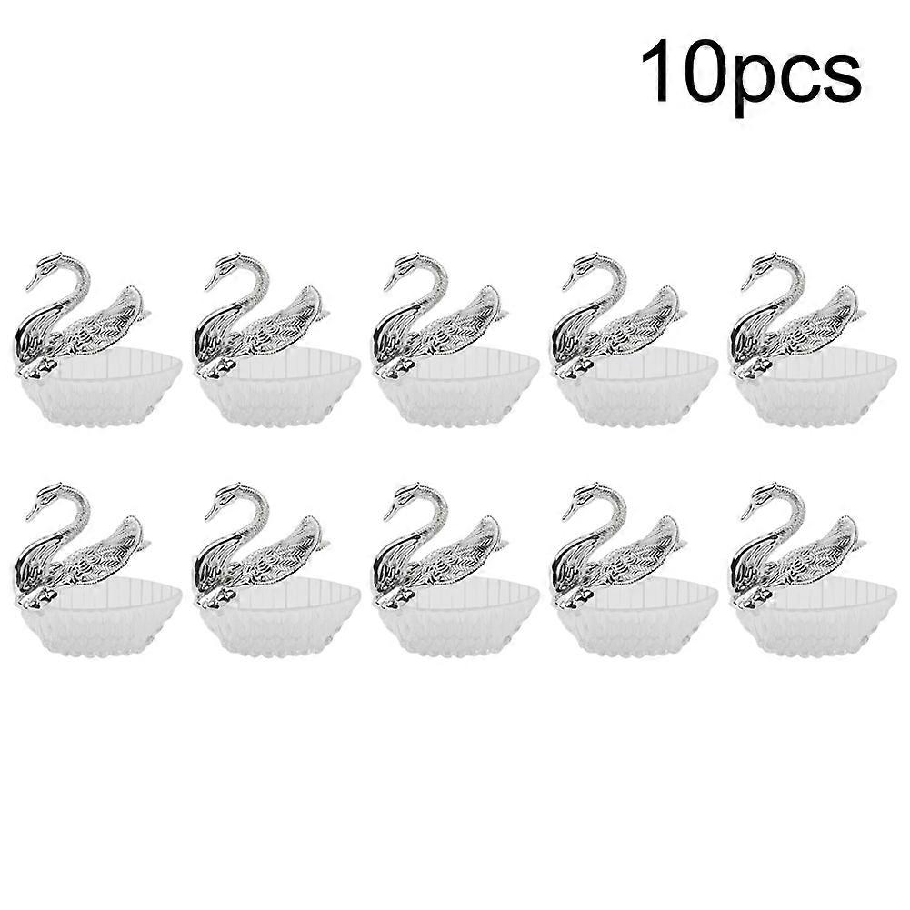 10PCS Swan-shape Candy Boxes Wedding Favor Party Plastic Candy Gift Box