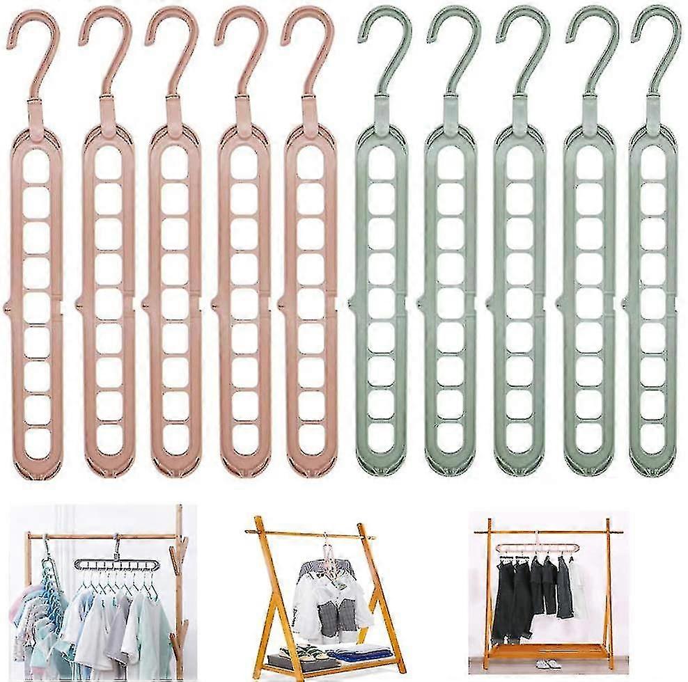 10pcs Coat Hanger, Multifunctional, Rotatable, Impact-resistant, Foldable