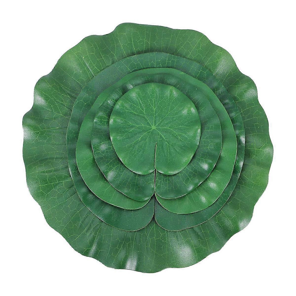 10 Pieces 5 Kinds Artificial Floating Foam Lotus Leaves Lily Pads Artificial Foliage Pond Decor for