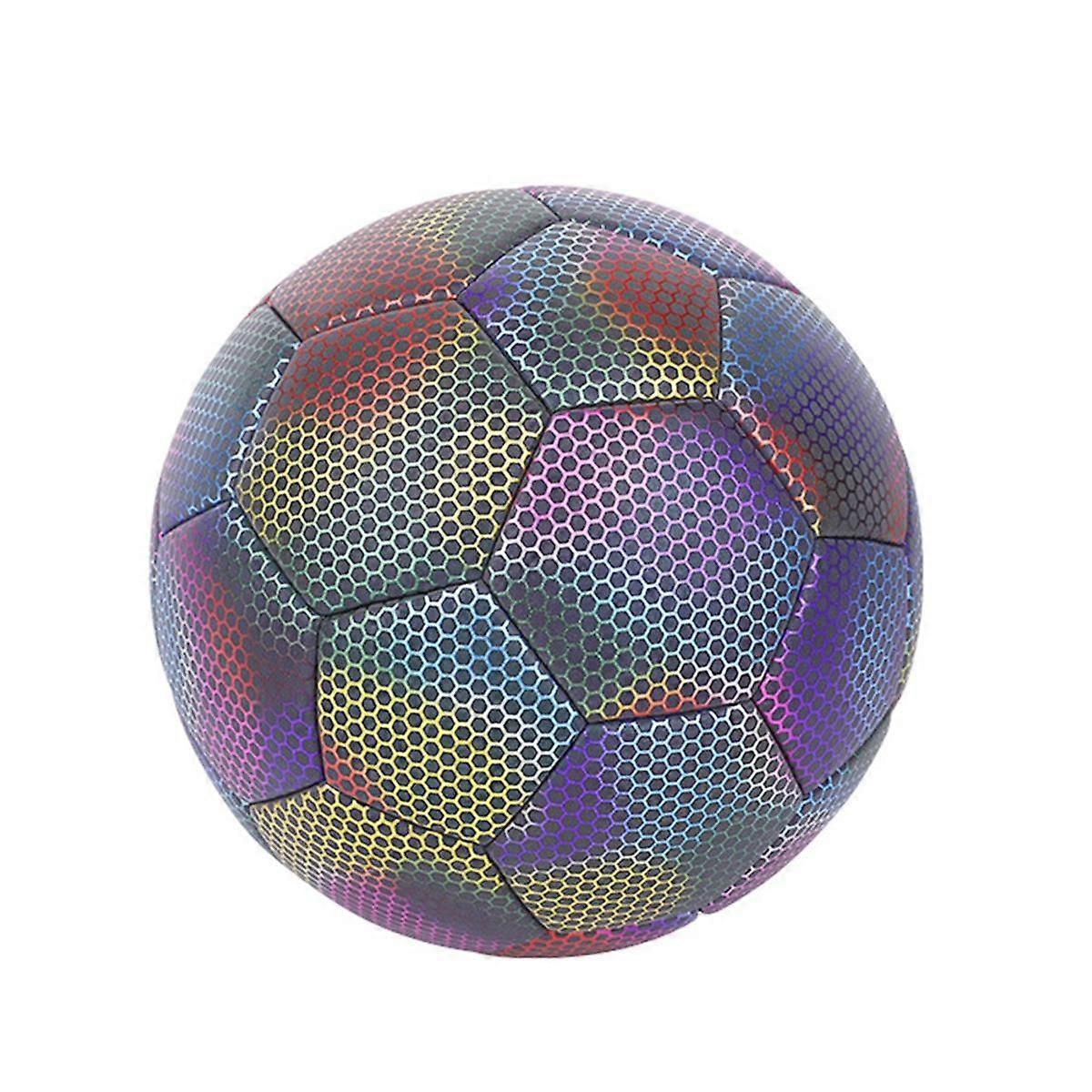 Holographic Soccer Ball - Glow in the Dark, Reflective, Size 5 - Perfect For Kids