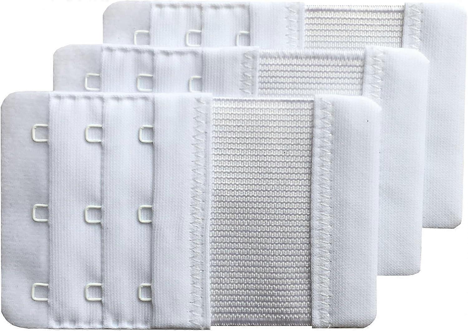 QQDD Damesset van 3 Soft Comcompatible mettable Extension 3 Hook Bra Extenders5,7 cm