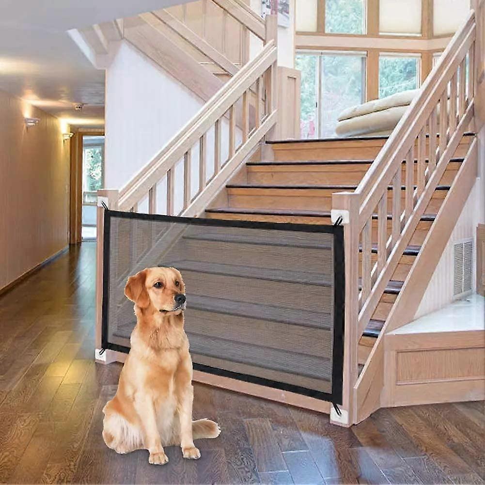 Magic Pet Gate, Mesh Dog Gate, Puppy Gates and Baby Gate, Portable Folding Baby/Dog Safety Fence Enclosure Easy Install Anywhere
