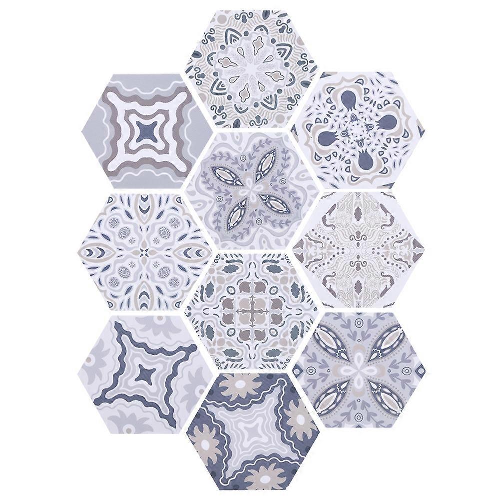 Hexagonal Pattern Tile Sticker Waterproof Non-Slip Floor Stickers Wall Decor for Bathroom Kitchen