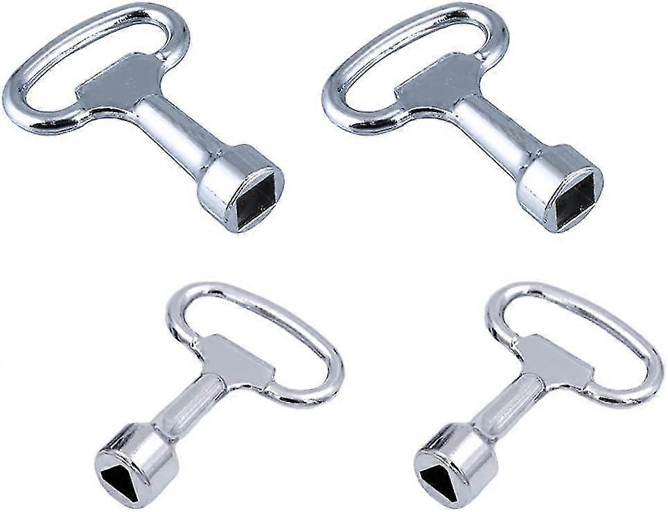 4pcs Metal Triangular Keys Utility Cabinet Key Key Distribution Cabinet Key Electric Meter Box For Gas-water-electric Meter Control Cabinet Radiator-Y