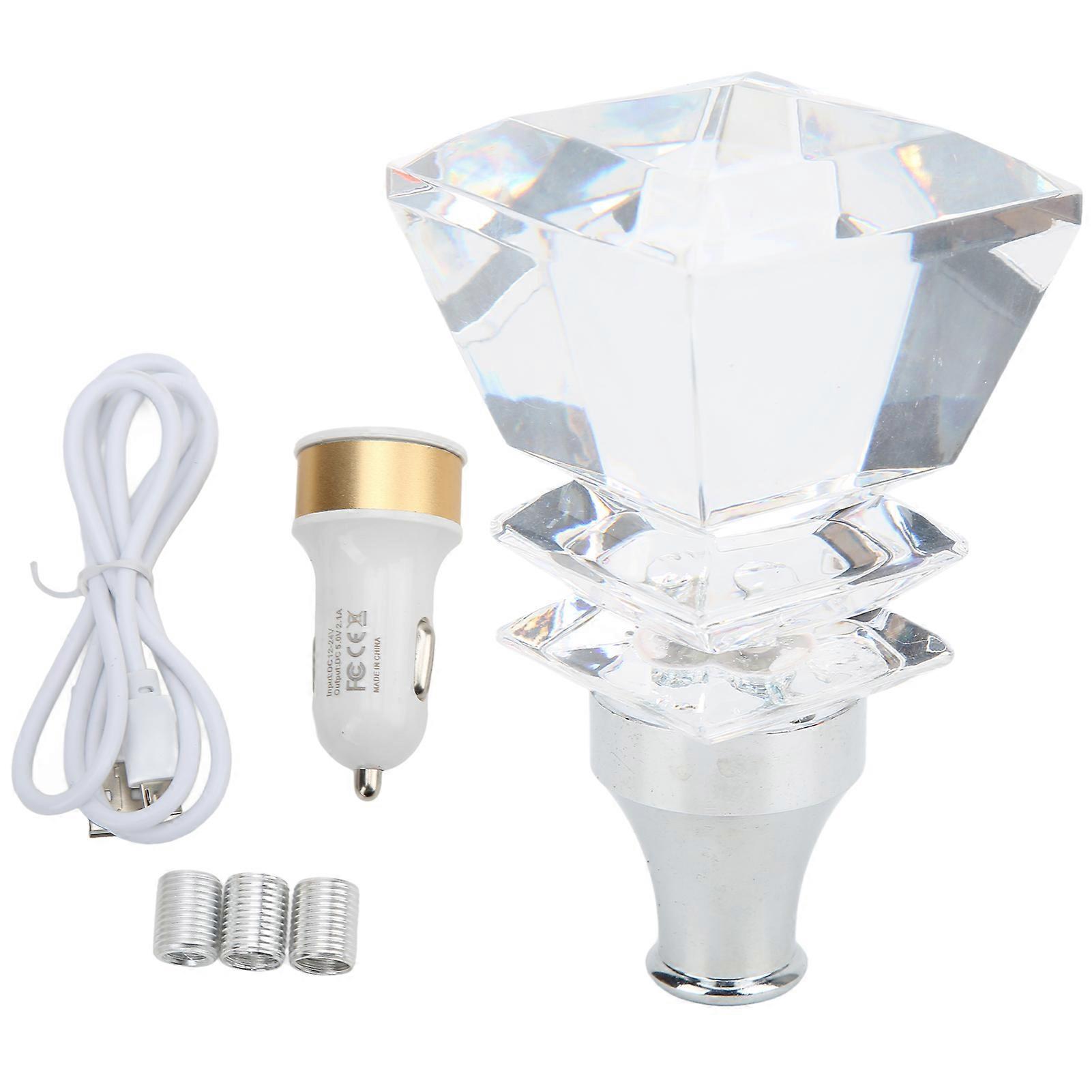 LED Crystal Gear Shift Head Multicolor Change Universal for Manual Automatic Transmission