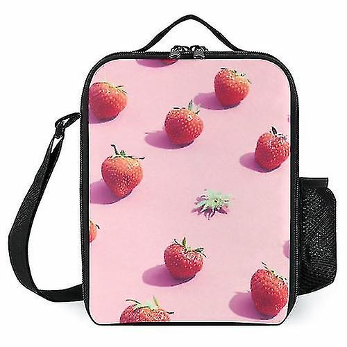 Lunch Boxes Totes Strawberries In A Row Printed Lunch Bags