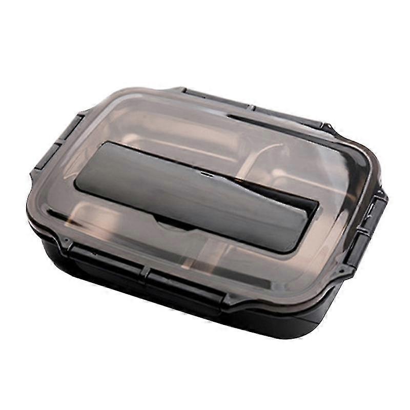 stainless steel lunch case divided compartments rice box practical tableware flatware for daily use with plastic chopsticks and spoon