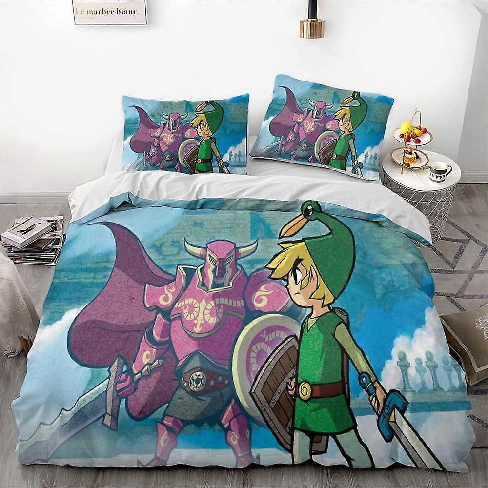 i646 The Legend of Zeld-a Game Sada povlečení na přikrývku 3D povlečení 3 ks (1 povlak na přikrývku + 2 povlaky na polštáře) Sada povlečení jm646