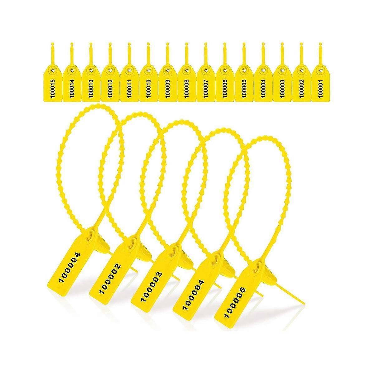 1000 pezzi di sigilli di sicurezza in plastica, etichette di sicurezza, etichette con fascette numerate (giallo)