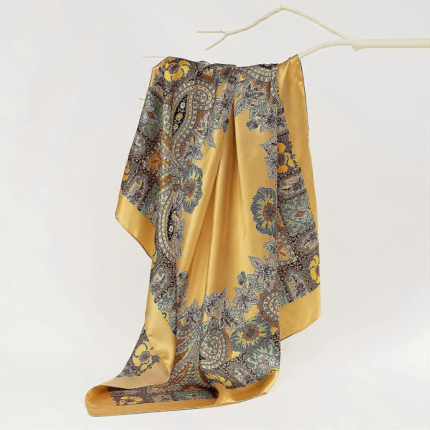 35 inch satijnen bandana voor vrouwen, grote haarsjaal