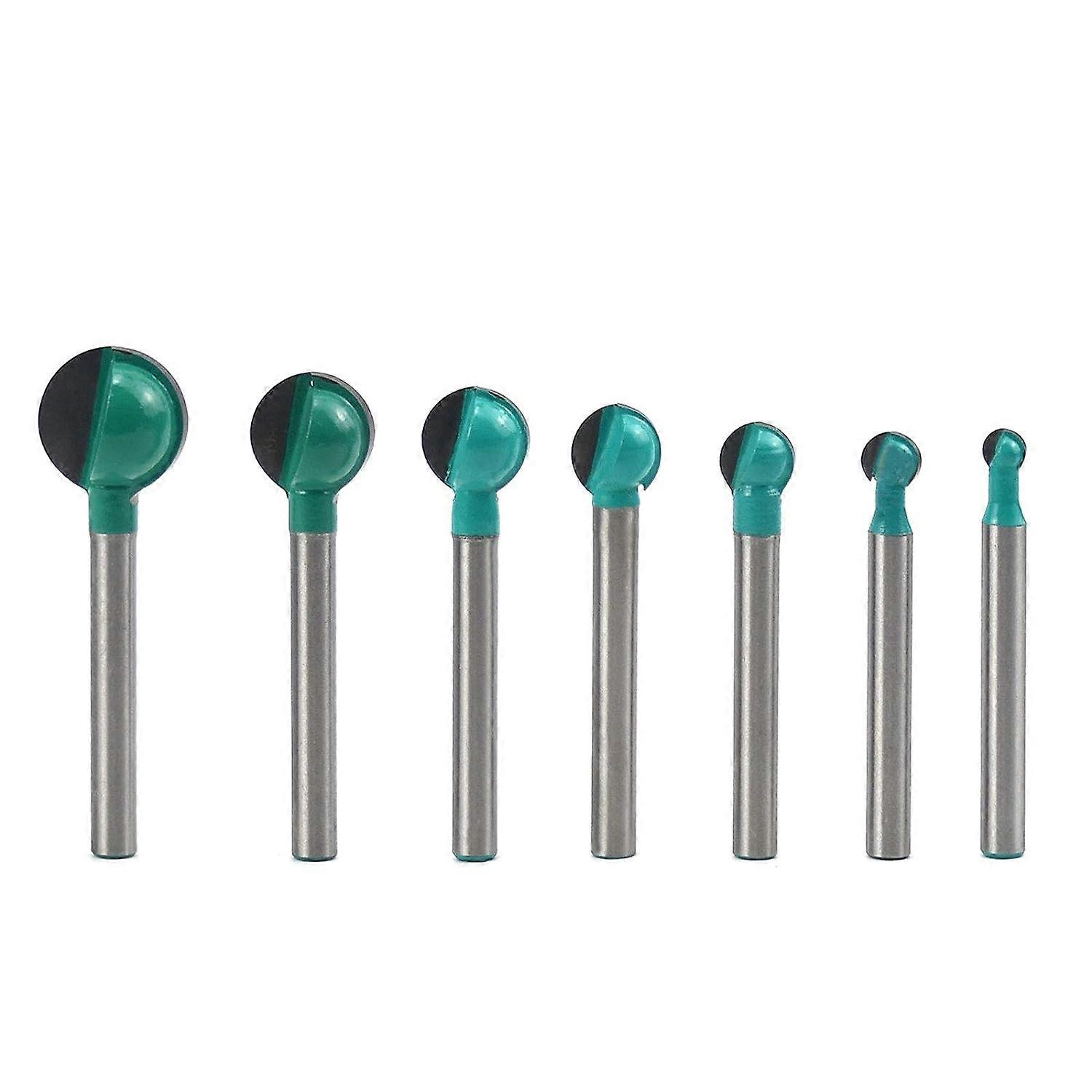 Woodworking Round Bottom Cutter, 7PCS 6mm Shank 6/8/10/12/14/16/19mm Router Core Box Bits, Slotting Cutter for Router Cutting Tool Router Bit,2024 Pin