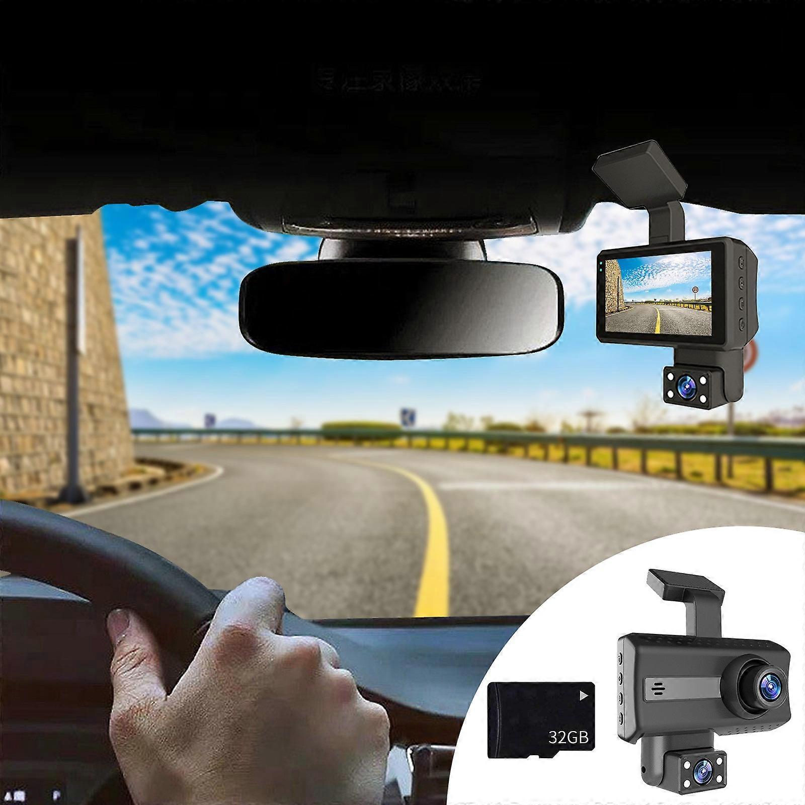 1080P Car Dash Cam 3.0-inch IPS Screen Dashboard Camera 170 Degree Wide-angle Parking Monitoring Cycle Recording And 32G Memory Card Flye2446