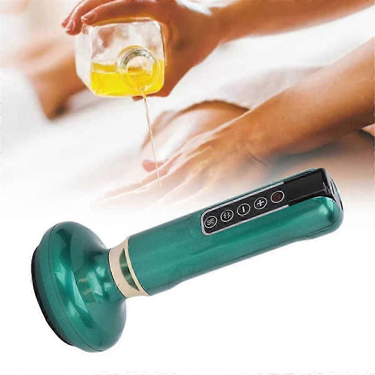 Electric GuaSha Massager 12 Suction Gears Steel Balls Negative Pressure Cupping Meridians Massage Machien Scraping Green