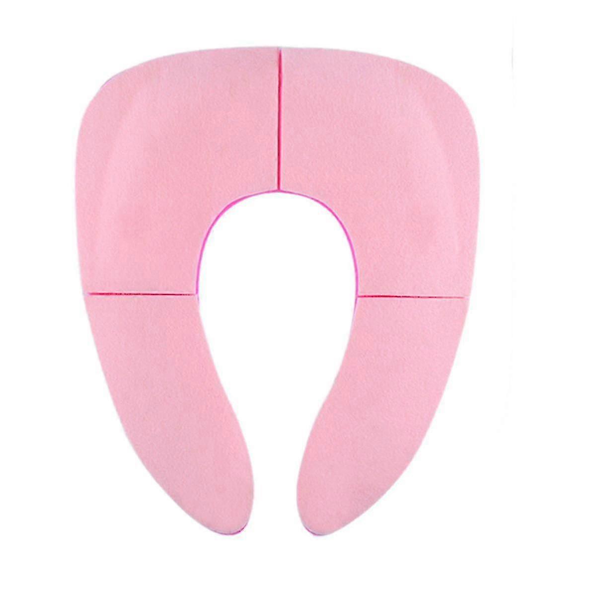 Folding Travel Toilet Seat For Toddlers - Portable & Secure , Non- Suction Cups Pink