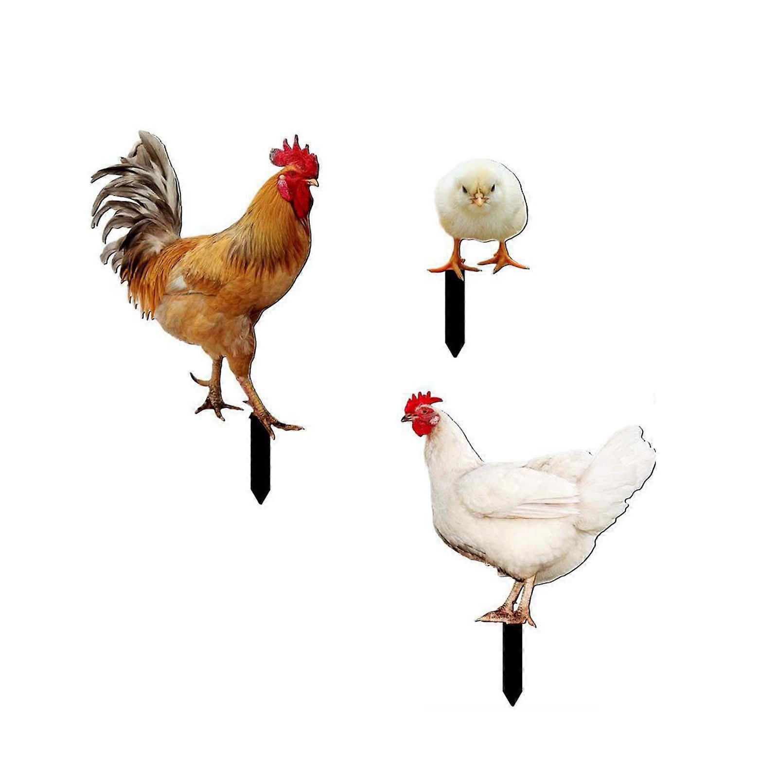 GANAZONO 3 Pièces Décoration Jardin Piquet Poule Acrylique Animaux
