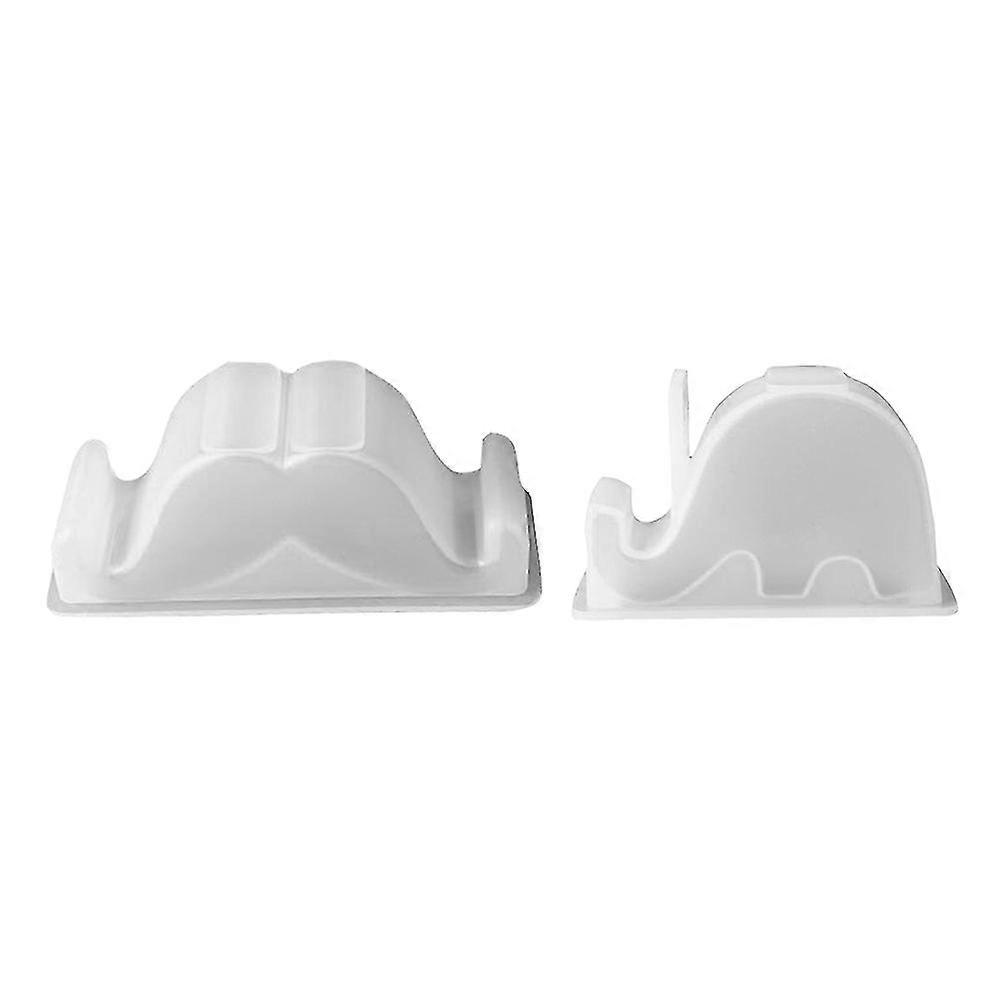 2pcs Diy Crystal Epoxy Mould Mobile Phone Stand Mold Table Office Decor Pen Rack Making Mold (style B)
