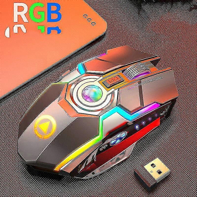 Fong Computer Mouse, Ergonomic Wireless Rgb Backlitgaming Mouse For Pc Laptop$wireless Gaming Mouse, Computer Mouse Rechargeable With 3 Adjustable Dpi