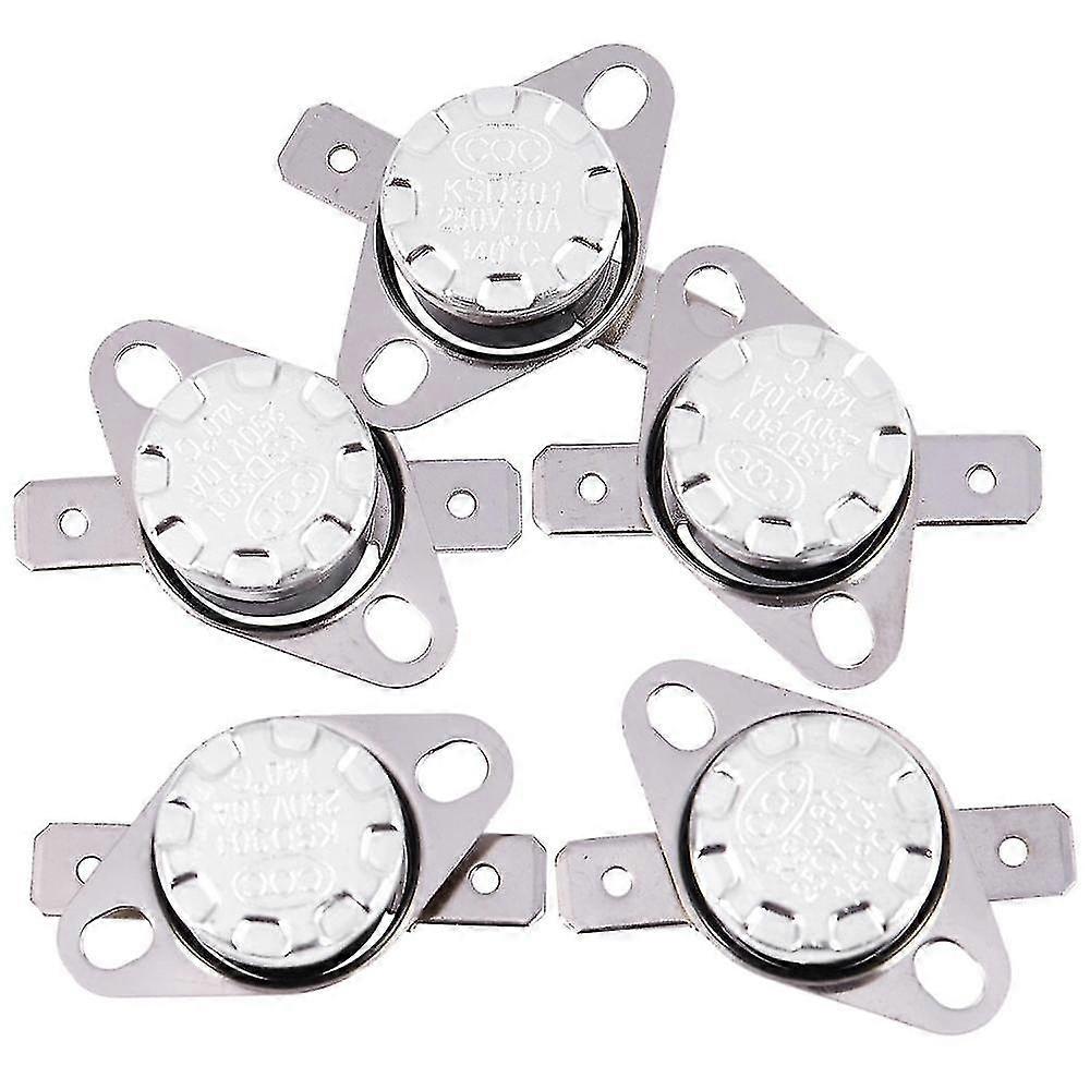 5 X Ksd301 Temperature Switch Thermostat 250v 10a 140 Celsius C.