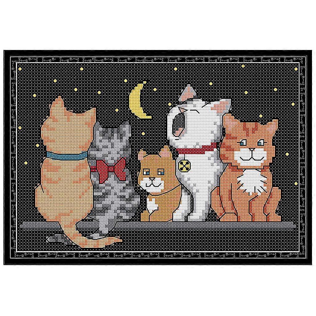 For Cat Printed For Cross Stitch Kit Diy Handmade Needlework Counted 14ct Access