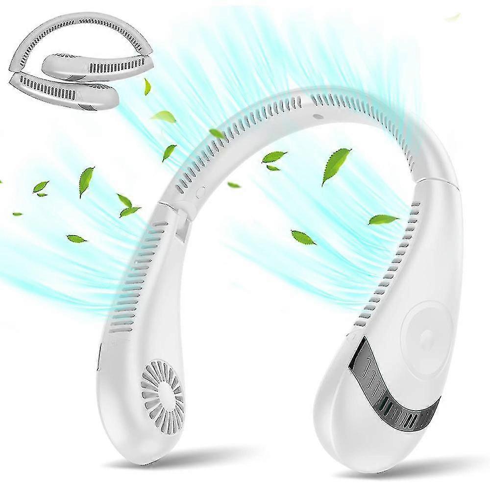 Usb Charging Portable Neck Fan 5000mah Foldable Bladeless Fans 360 Cooling Wearable Fan