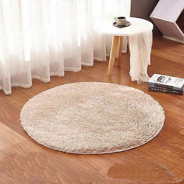 white color Round Rug Carpet Living Room Carpet Kids Room Rugs Soft and Fluffy Warm, custom size, diameter light Camel diameter 100cm