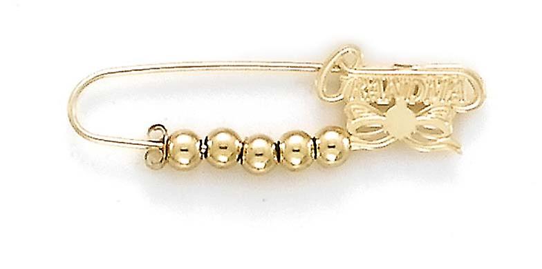 14k Yellow Gold Grandma 5 Separators Pin Brooches and-Pin for Women