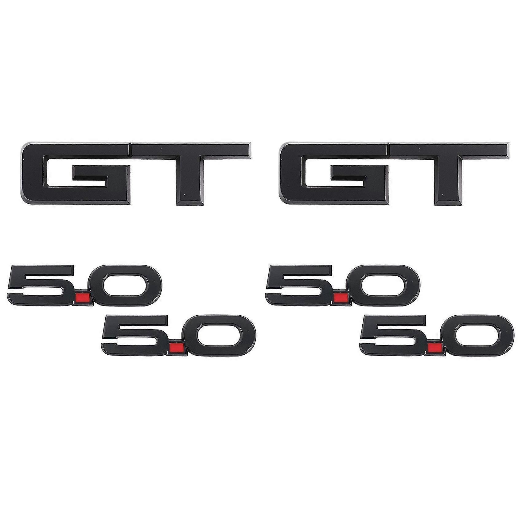 6 Pack Badge Emblems Replacement Gt Emblem Plus 5.0 Emblems Compatible For Decals 2015-2017