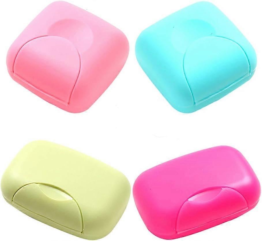4 Pcs Portable Candy Color Soap Container Case Box Holder Organizer for Hom