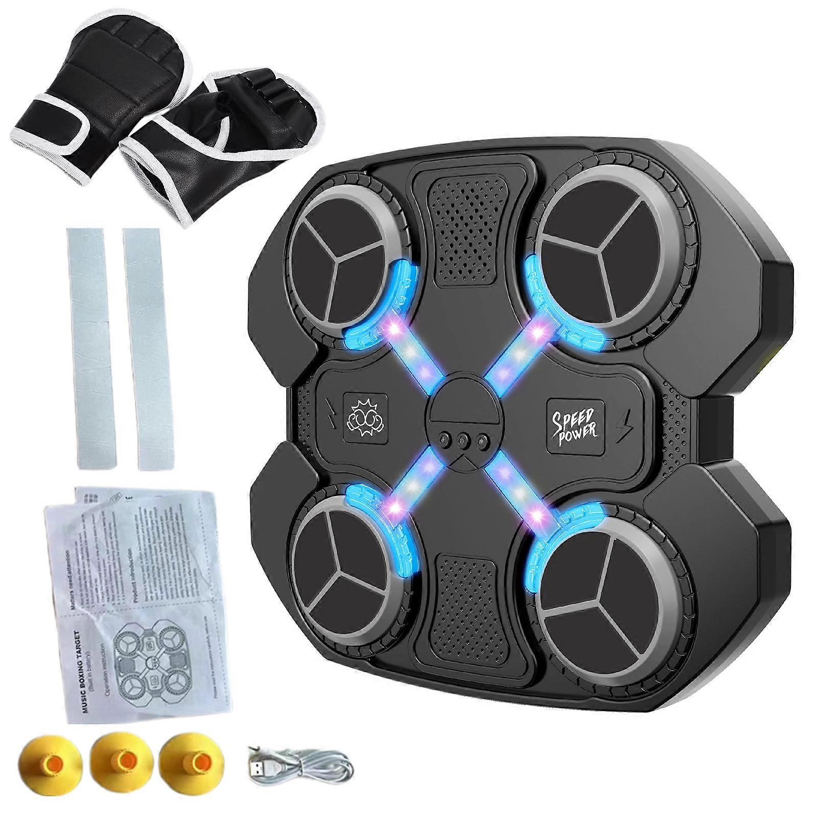 Music Boxing Machine with Gloves Wall Mounted Bluetooth-compatible Electronic Smart LED Boxing Training Target Punching Pad Home Workout Equipment