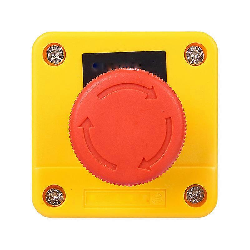 10a Control Box Button Latch Emergency Switch Button Plastic Metal Case Red Mushroom Sign Emergency Stop Button
