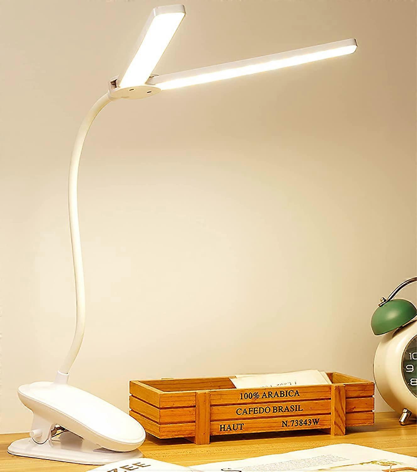 Book Light USB Rechargeable, Double Clip LED Reading Light