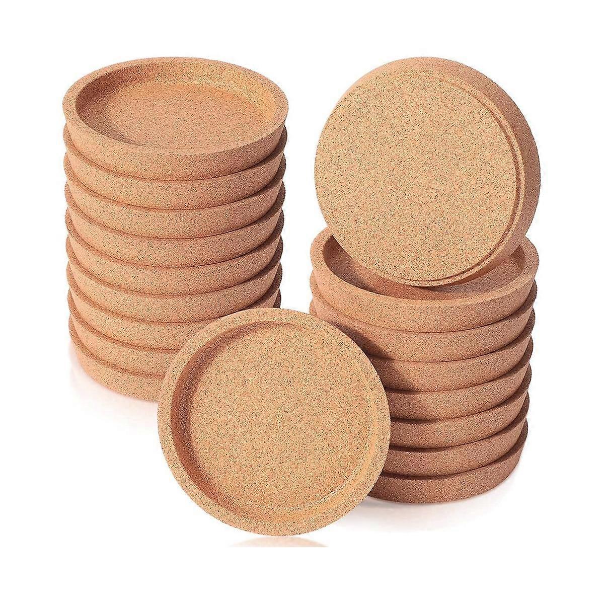 18 Cork Coasters Bulk 4 Inch Round Lip Cup Holder Leak Proof Cork Coasters for Drinks Reusable Abso