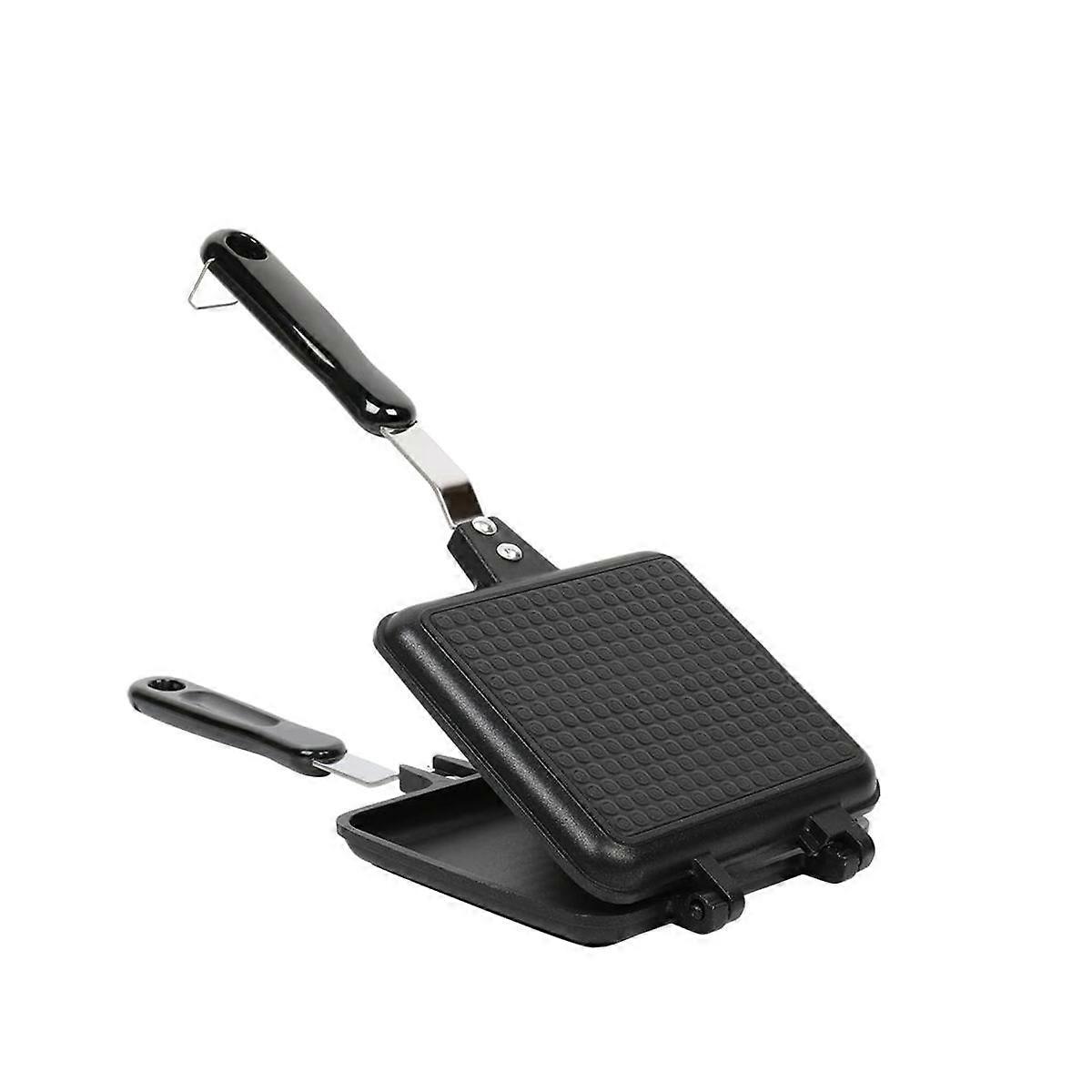 Sandwich Maker, Non-Stick Hot Sandwich Maker Grill Pans with Handle Aluminum Flip Pan for Home Kitc
